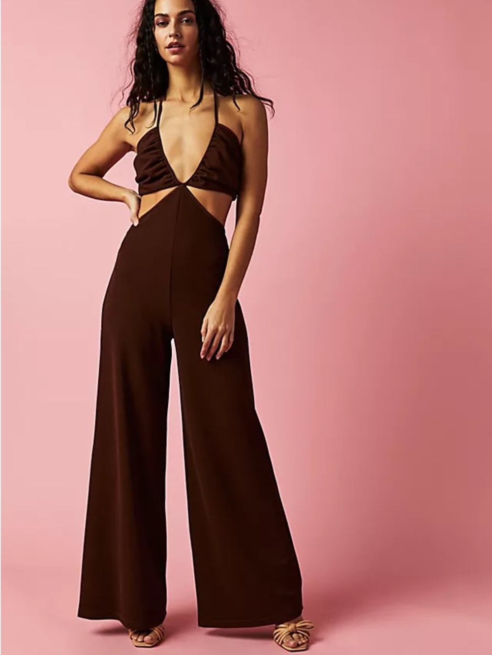 Free People Keepsake Thelma Pantsuit in Chocolate